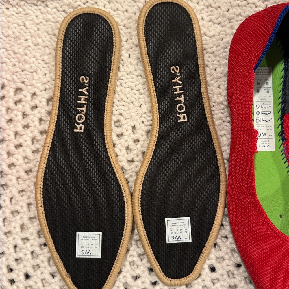 Rothy's Womens 6W  Bold Red and Blue Flats - Picture 6 of 9
